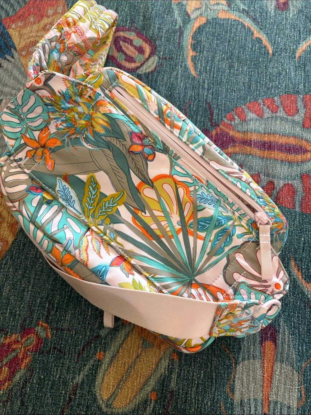 Adorable like new Vera Bradley utility sling backpack in rainforest canopy